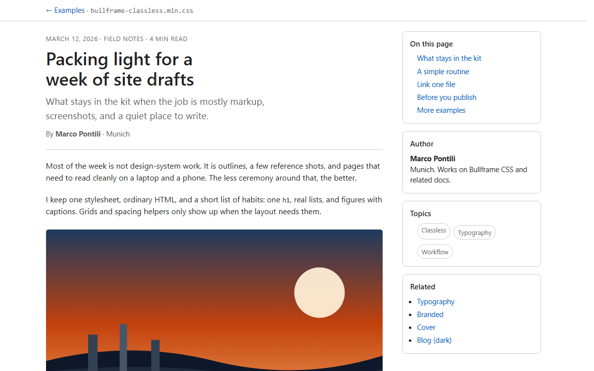 Blog example preview