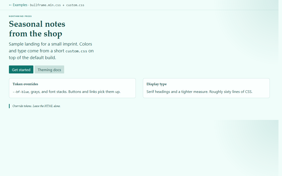 Branded example preview